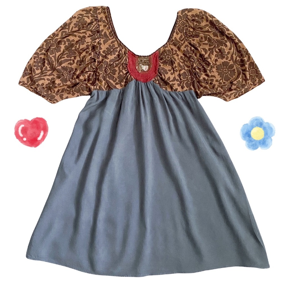Scrapbook Originals cotton-modal boho tunic top, brown blue